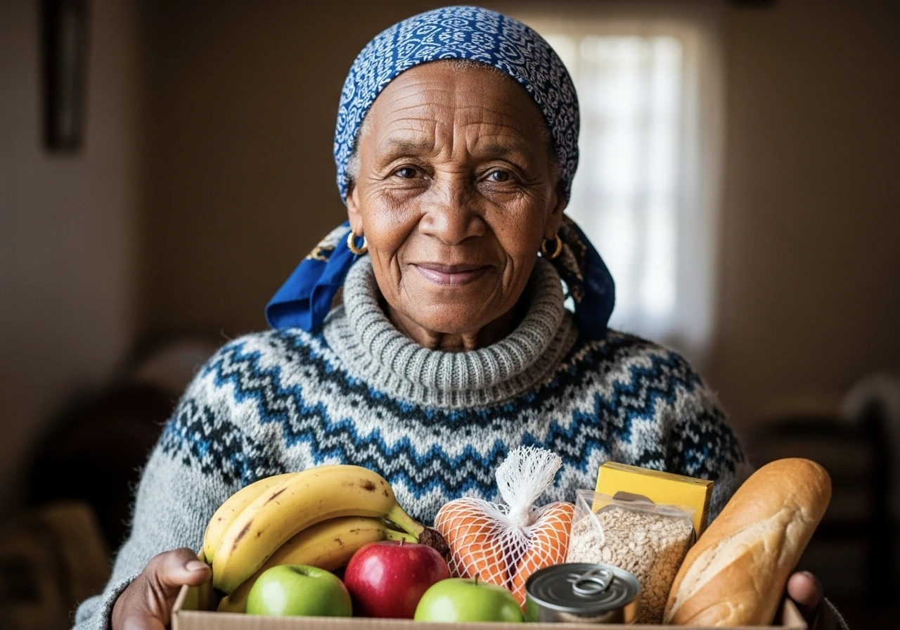 A caregiver providing a healthy meal to a senior